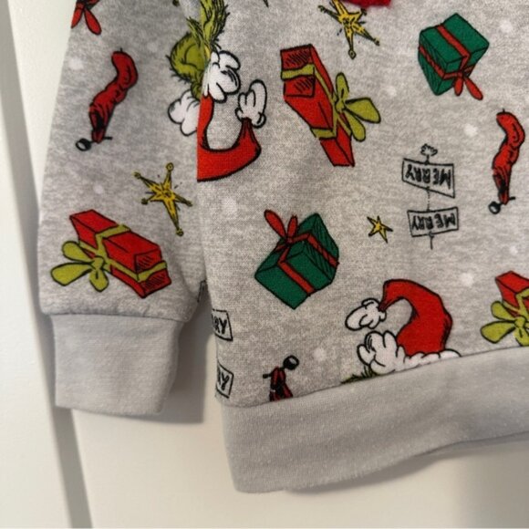 The Grinch Grey Festive Pullover Crewneck Size 2T Toddler - Picture 4 of 8